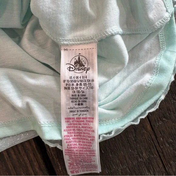 Disney Little Mermaid Nightgown Aqua Teal Girls Size 4 Pajamas PJ Dress - Picture 6 of 7